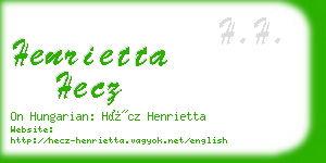 henrietta hecz business card